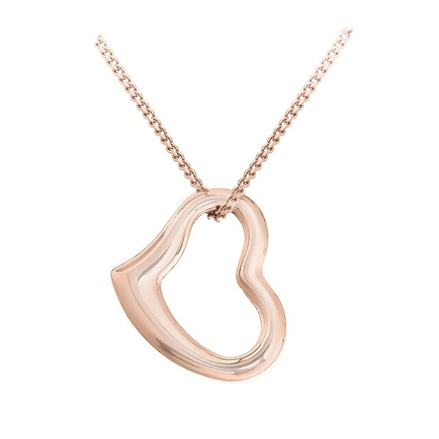 Goldsmiths 9ct Rose Gold Small Floating Heart Pendant