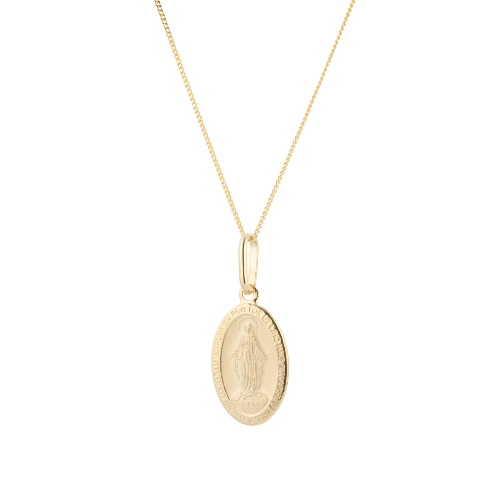 Goldsmiths 9ct Yellow Gold Oval Mary Pendant