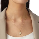 Goldsmiths 9ct Yellow Gold Oval Mary Pendant