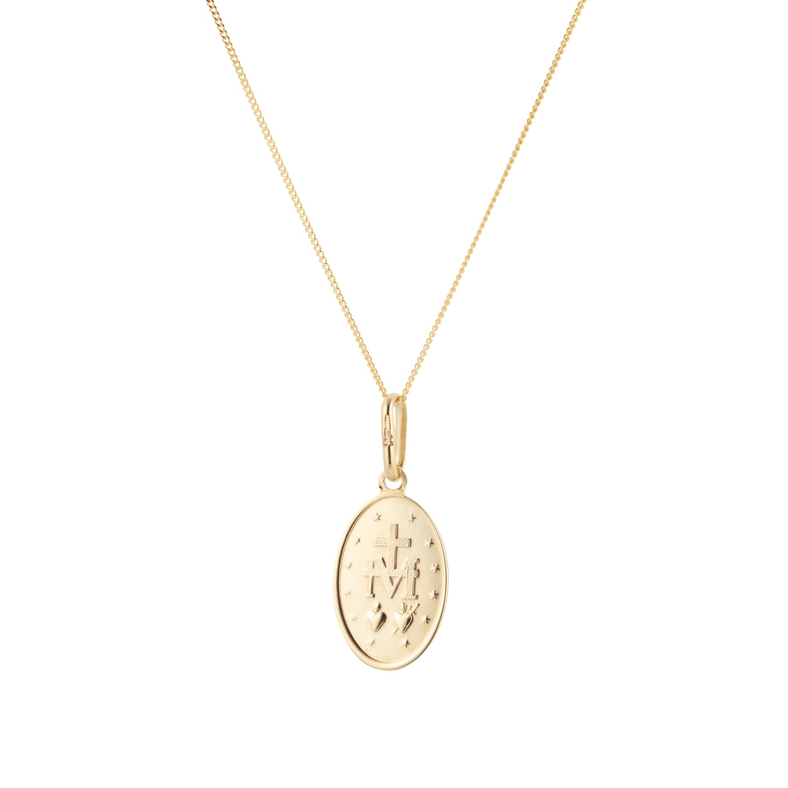 Goldsmiths 9ct Yellow Gold Oval Mary Pendant Goldsmiths 9ct Yellow Gold Oval Mary Pendant
