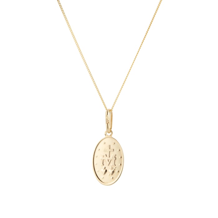 Goldsmiths 9ct Yellow Gold Oval Mary Pendant