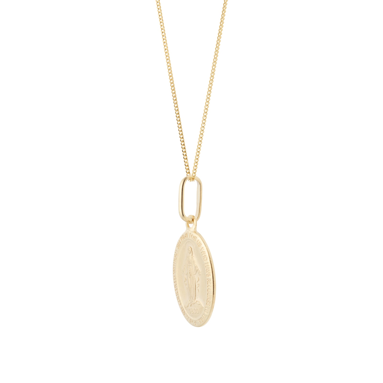 Goldsmiths 9ct Yellow Gold Oval Mary Pendant Goldsmiths 9ct Yellow Gold Oval Mary Pendant
