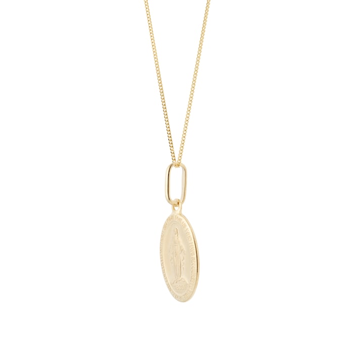 Goldsmiths 9ct Yellow Gold Oval Mary Pendant