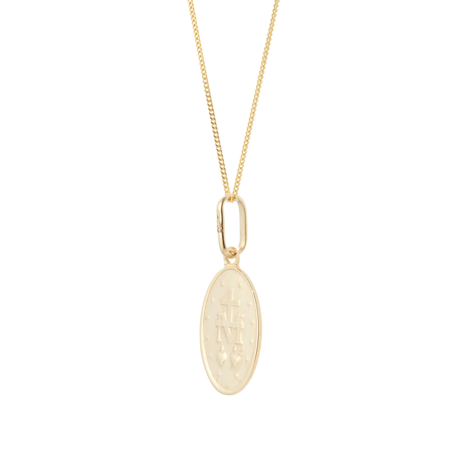 Goldsmiths 9ct Yellow Gold Oval Mary Pendant Goldsmiths 9ct Yellow Gold Oval Mary Pendant