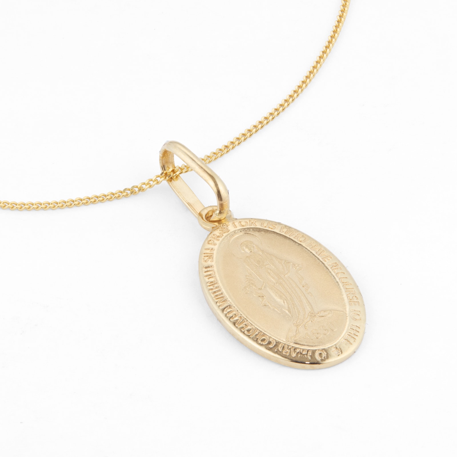 Goldsmiths 9ct Yellow Gold Oval Mary Pendant Goldsmiths 9ct Yellow Gold Oval Mary Pendant