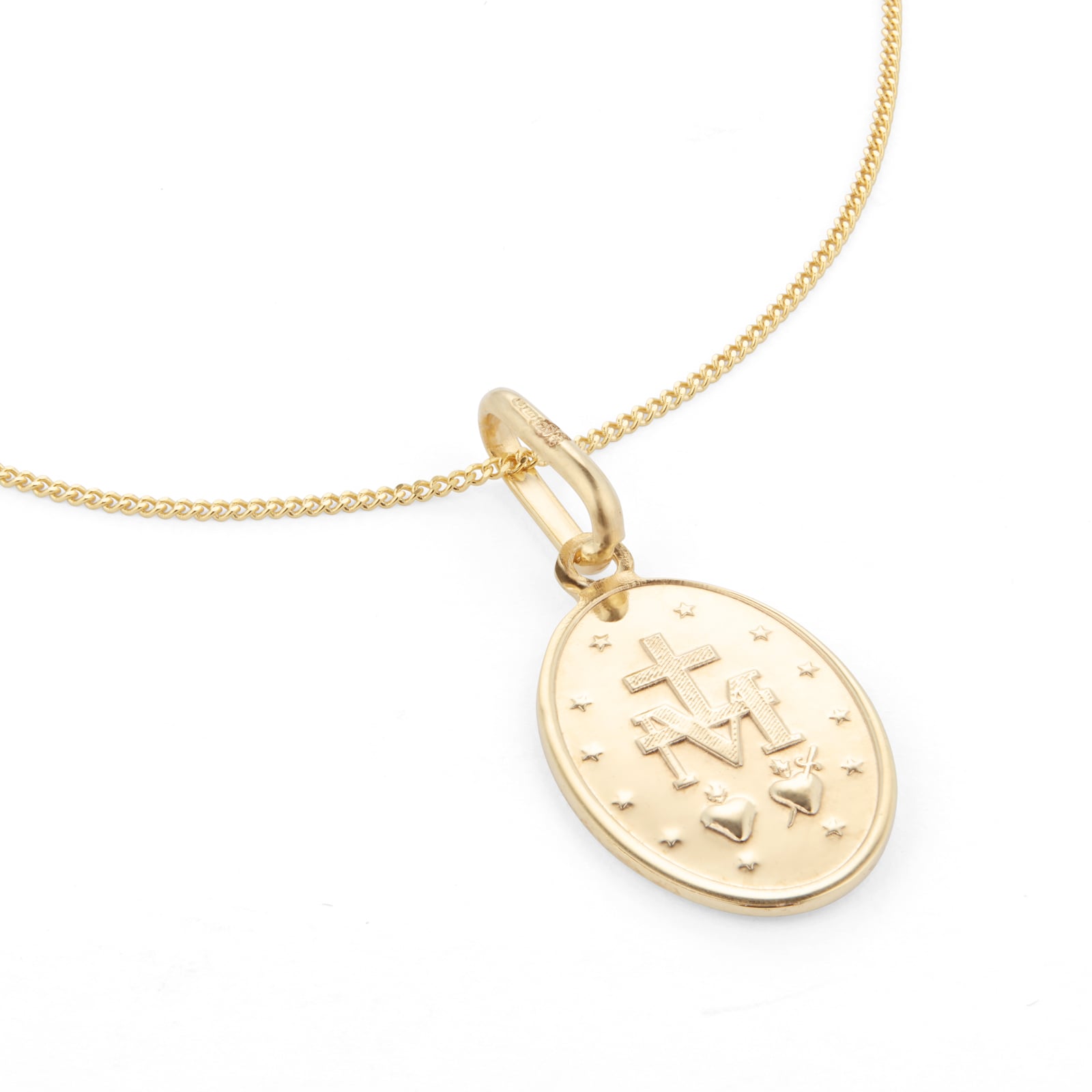 Goldsmiths 9ct Yellow Gold Oval Mary Pendant Goldsmiths 9ct Yellow Gold Oval Mary Pendant