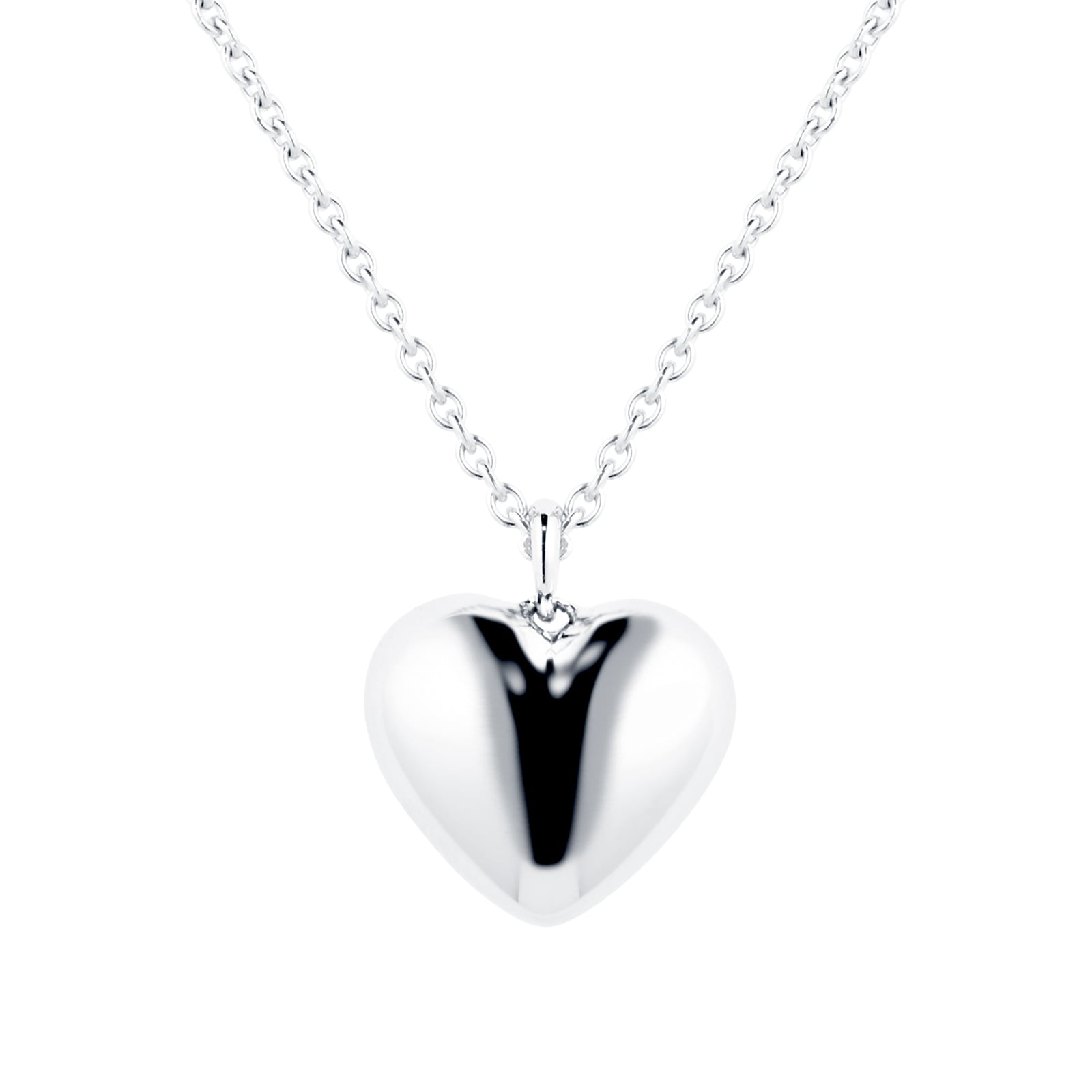 Mappin & Webb Fortune 18ct White Gold Plain Heart Pendant Mappin & Webb Fortune 18ct White Gold Plain Heart Pendant