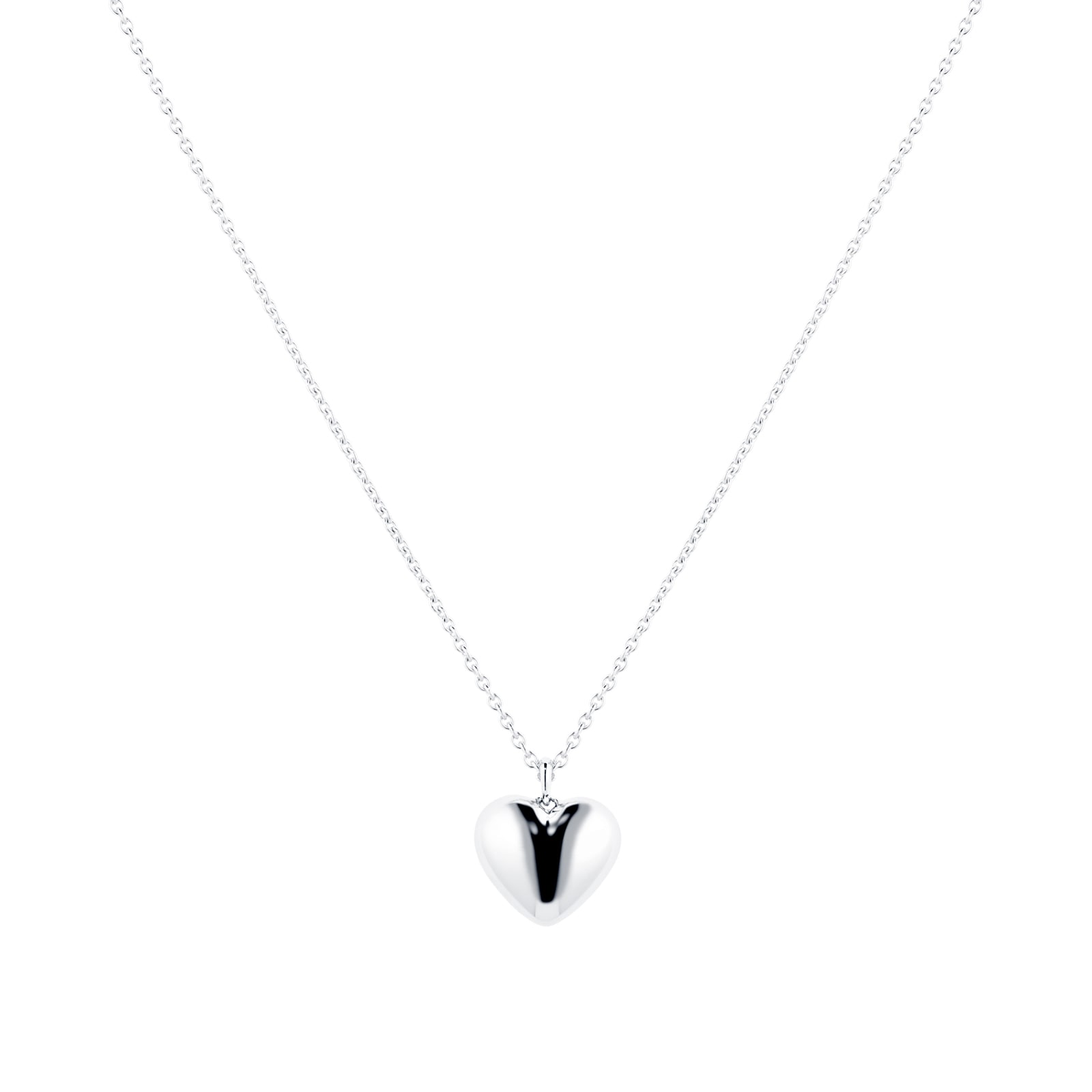 Mappin & Webb Fortune 18ct White Gold Plain Heart Pendant Mappin & Webb Fortune 18ct White Gold Plain Heart Pendant
