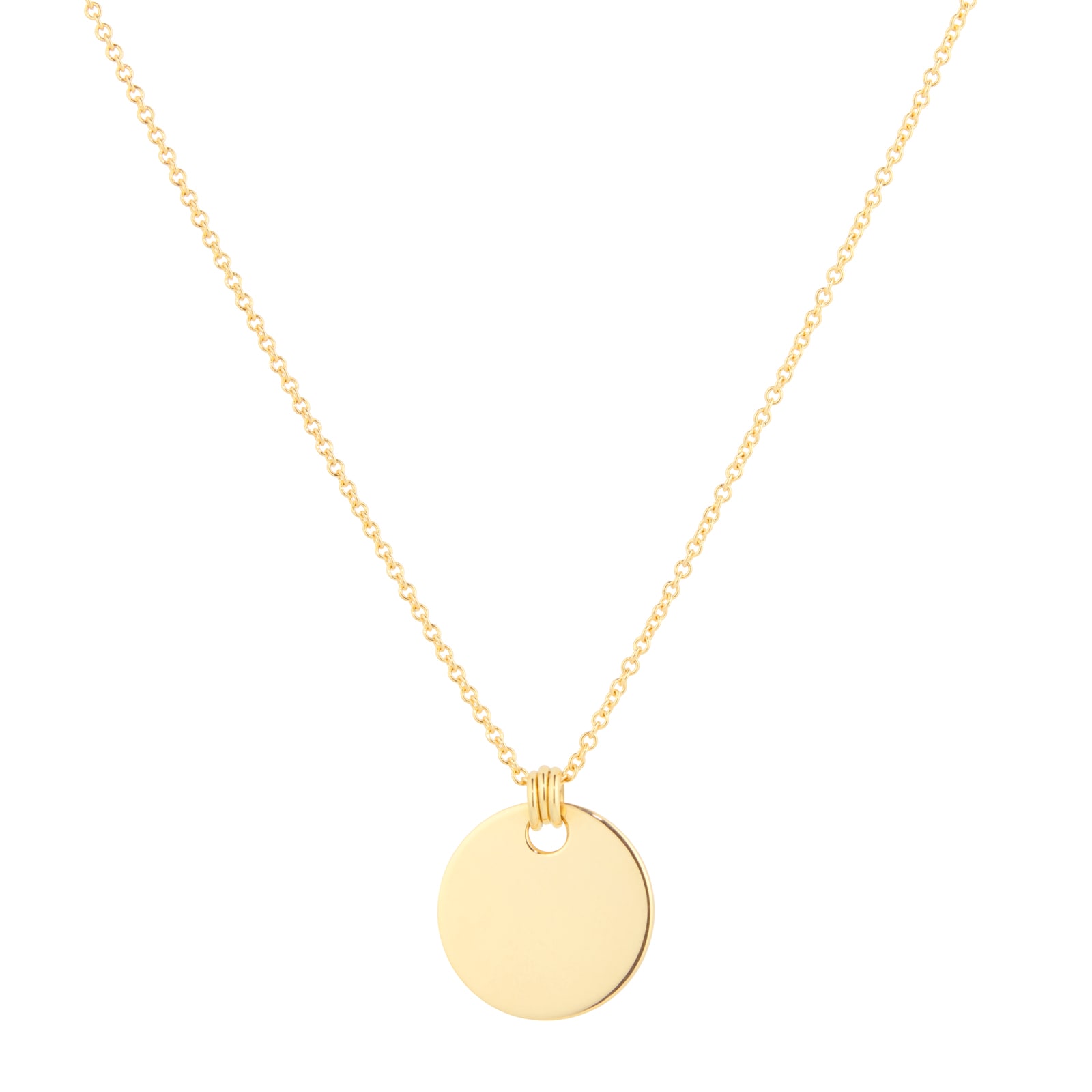 Goldsmiths 9ct Yellow Gold 15mm Disc With Triple Rings Goldsmiths 9ct Yellow Gold 15mm Disc With Triple Rings