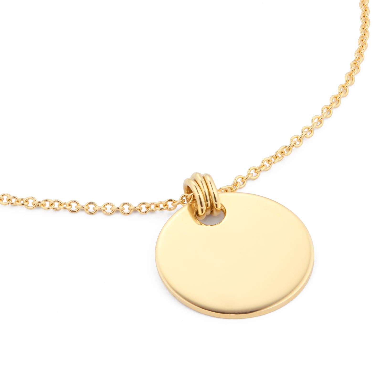 Goldsmiths 9ct Yellow Gold 15mm Disc With Triple Rings Goldsmiths 9ct Yellow Gold 15mm Disc With Triple Rings