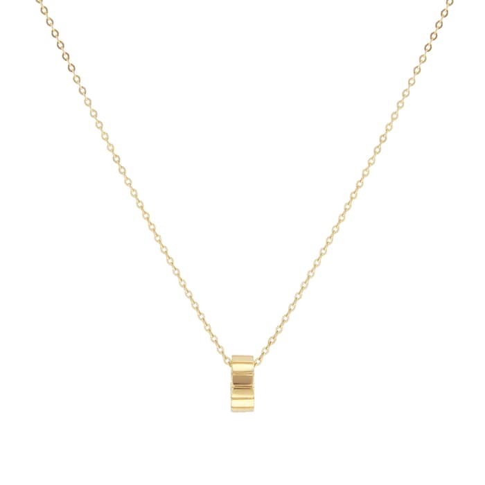 Goldsmiths 9ct Yellow Gold Small Ridge Circle Pendant