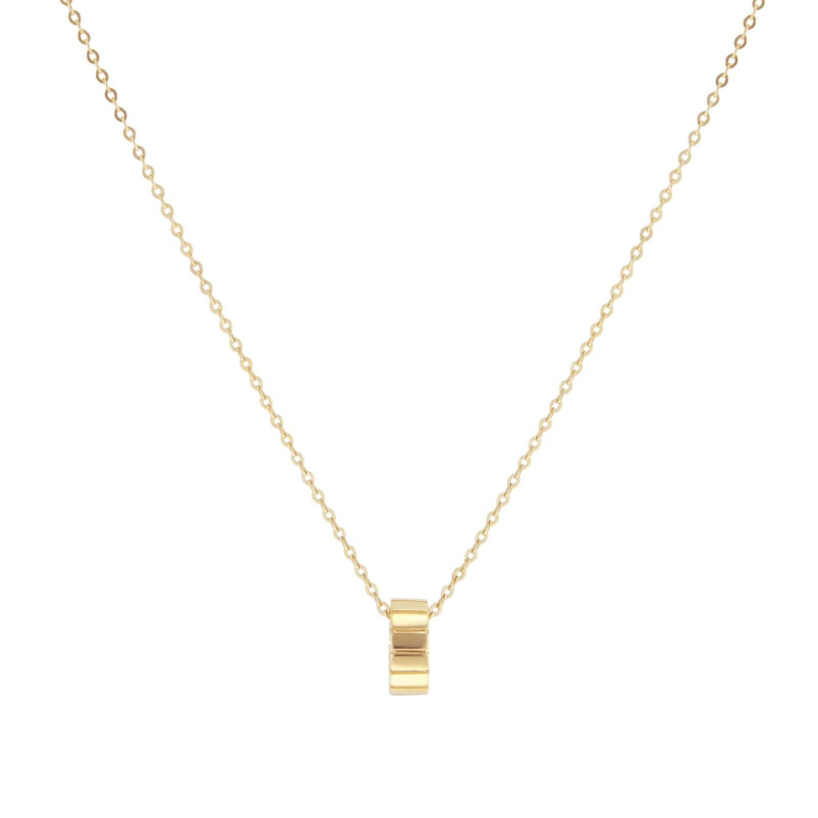 Goldsmiths 9ct Yellow Gold Small Ridge Circle Pendant