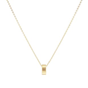 Goldsmiths 9ct Yellow Gold Small Ridge Circle Pendant