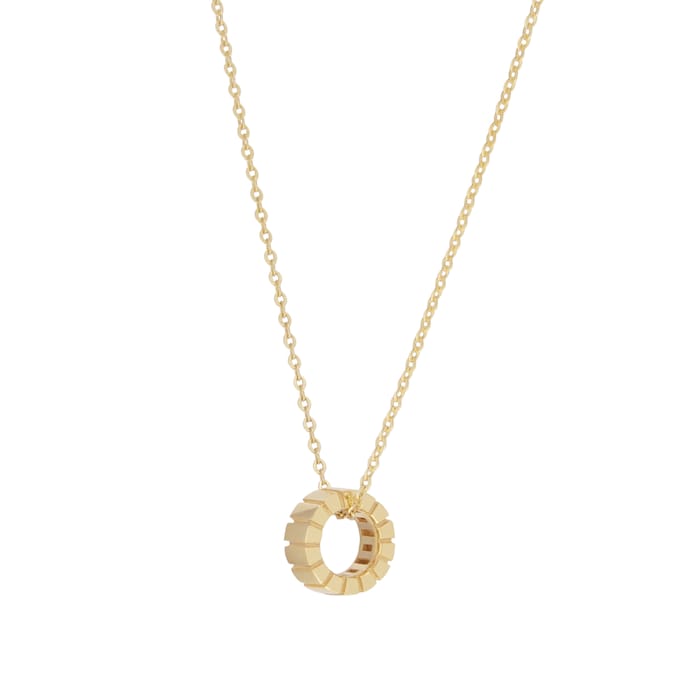 Goldsmiths 9ct Yellow Gold Small Ridge Circle Pendant