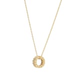 Goldsmiths 9ct Yellow Gold Small Ridge Circle Pendant