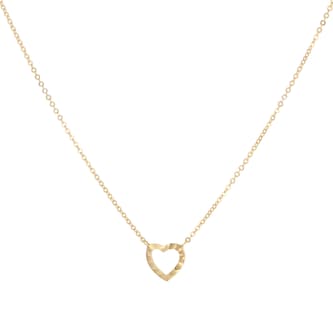 Goldsmiths 9ct Yellow Gold Diamond Cut Heart Pendant