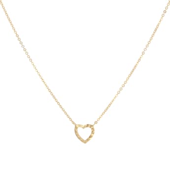 9ct Yellow Gold Diamond Cut Heart Pendant 