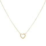Goldsmiths 9ct Yellow Gold Diamond Cut Heart Pendant