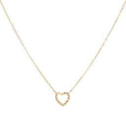 14400143 - 9ct Yellow Gold Diamond Cut Heart Pendant