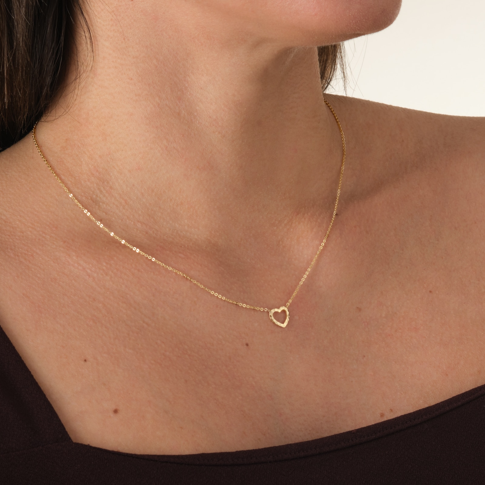 Goldsmiths 9ct Yellow Gold Diamond Cut Heart Pendant
