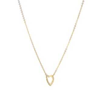 Goldsmiths 9ct Yellow Gold Diamond Cut Heart Pendant
