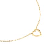 Goldsmiths 9ct Yellow Gold Diamond Cut Heart Pendant