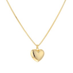14400144 - 9ct Yellow Gold 16x18 Puff Heart Pendant