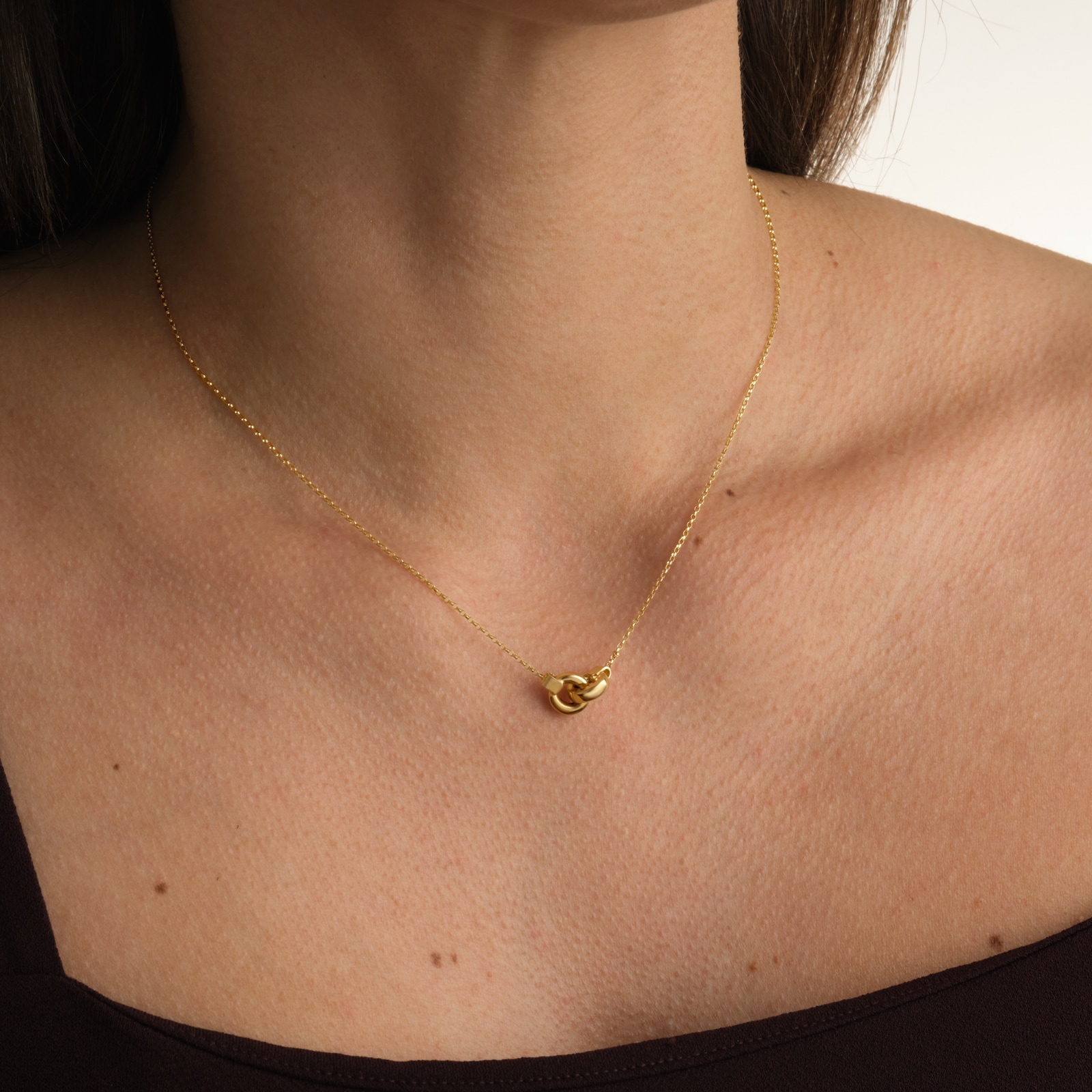 Goldsmiths 9ct Yellow Gold Interlinked Circle Necklace