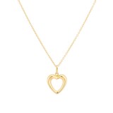 Goldsmiths 9ct Yellow Gold Floating Heart Belcher Chain Necklace