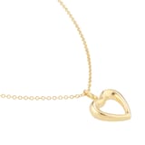 Goldsmiths 9ct Yellow Gold Floating Heart Belcher Chain Necklace