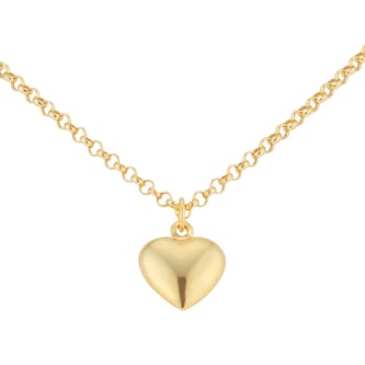 Goldsmiths 9ct Yellow Gold Puff Heart Pendant