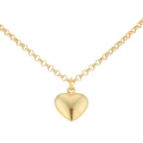 Goldsmiths 9ct Yellow Gold Puff Heart Pendant