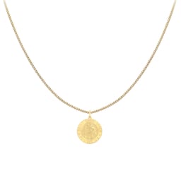 14400149 - 9ct Yellow Gold 24mm St Christopher Pendant, complete with a Curb Chain