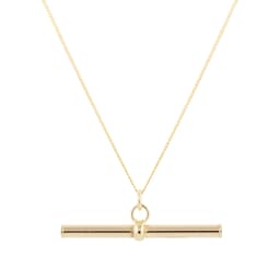 14400150 - 9ct Yellow Gold 30mm T-Bar Pendant with Chain.