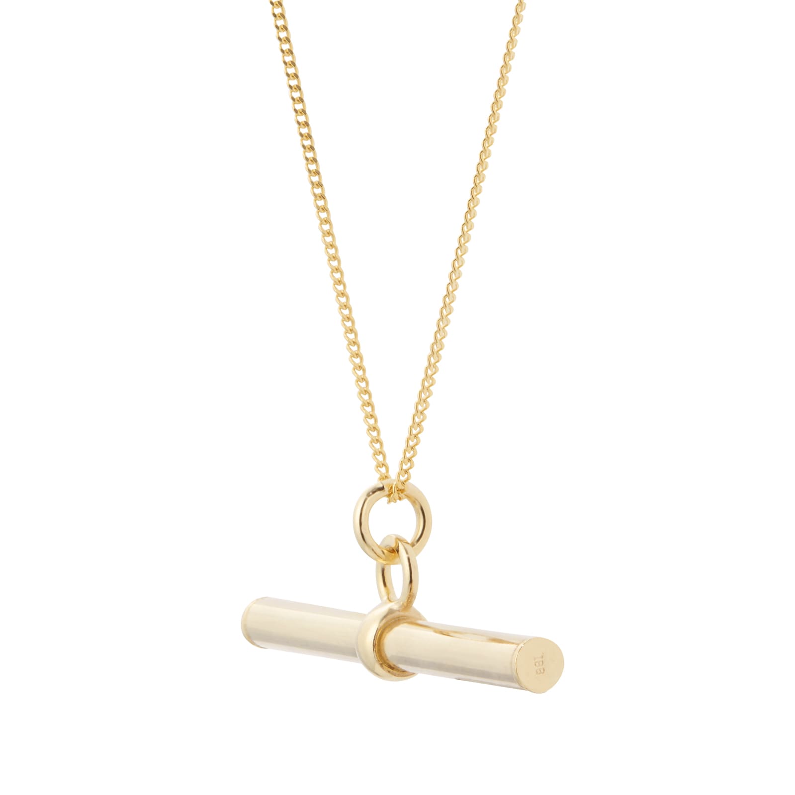 Goldsmiths 9ct Yellow Gold 30mm T-Bar Pendant with Chain. Goldsmiths 9ct Yellow Gold 30mm T-Bar Pendant with Chain.