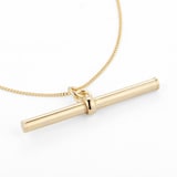 Goldsmiths 9ct Yellow Gold 30mm T-Bar Pendant with Chain.