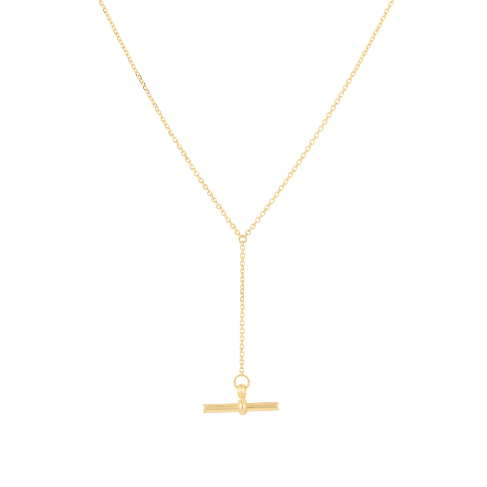 9ct Yellow Gold Small T-Bar Necklace