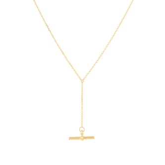 Goldsmiths 9ct Yellow Gold Small T-Bar Necklace Goldsmiths 9ct Yellow Gold Small T-Bar Necklace