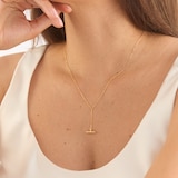 Goldsmiths 9ct Yellow Gold Small T-Bar Necklace