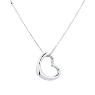 Goldsmiths 9ct White Gold Plain Heart Pendant
