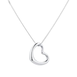14410115 - 9ct White Gold Plain Heart Pendant