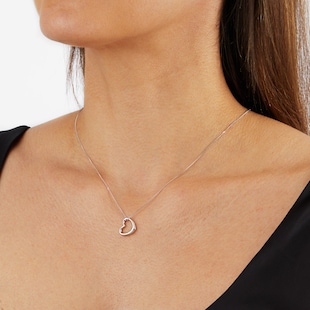 Goldsmiths 9ct White Gold Plain Heart Pendant
