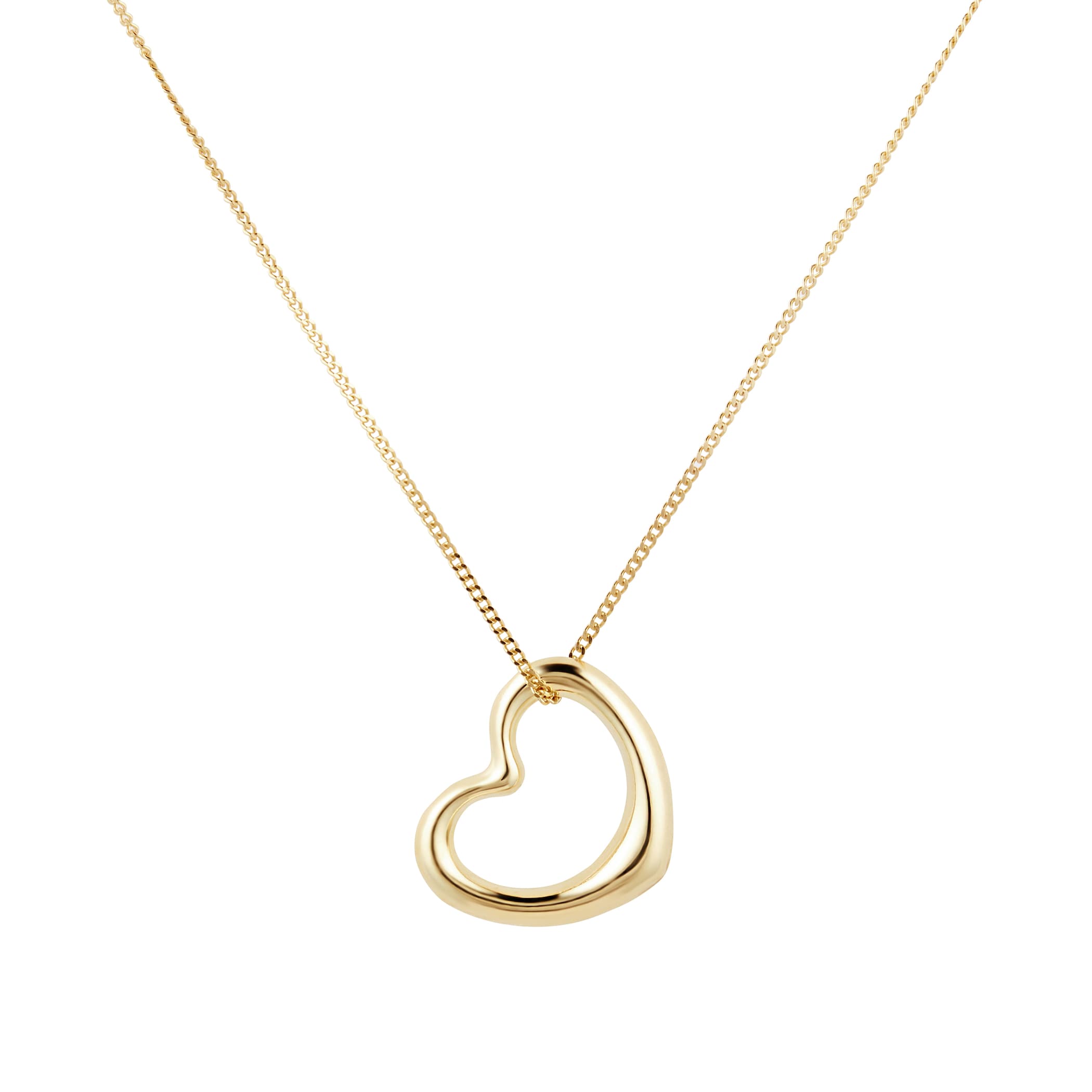 Goldsmiths 9ct Yellow Gold Plain Hollow Heart Pendant Goldsmiths 9ct Yellow Gold Plain Hollow Heart Pendant