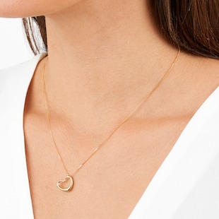 Goldsmiths 9ct Yellow Gold Plain Heart Pendant