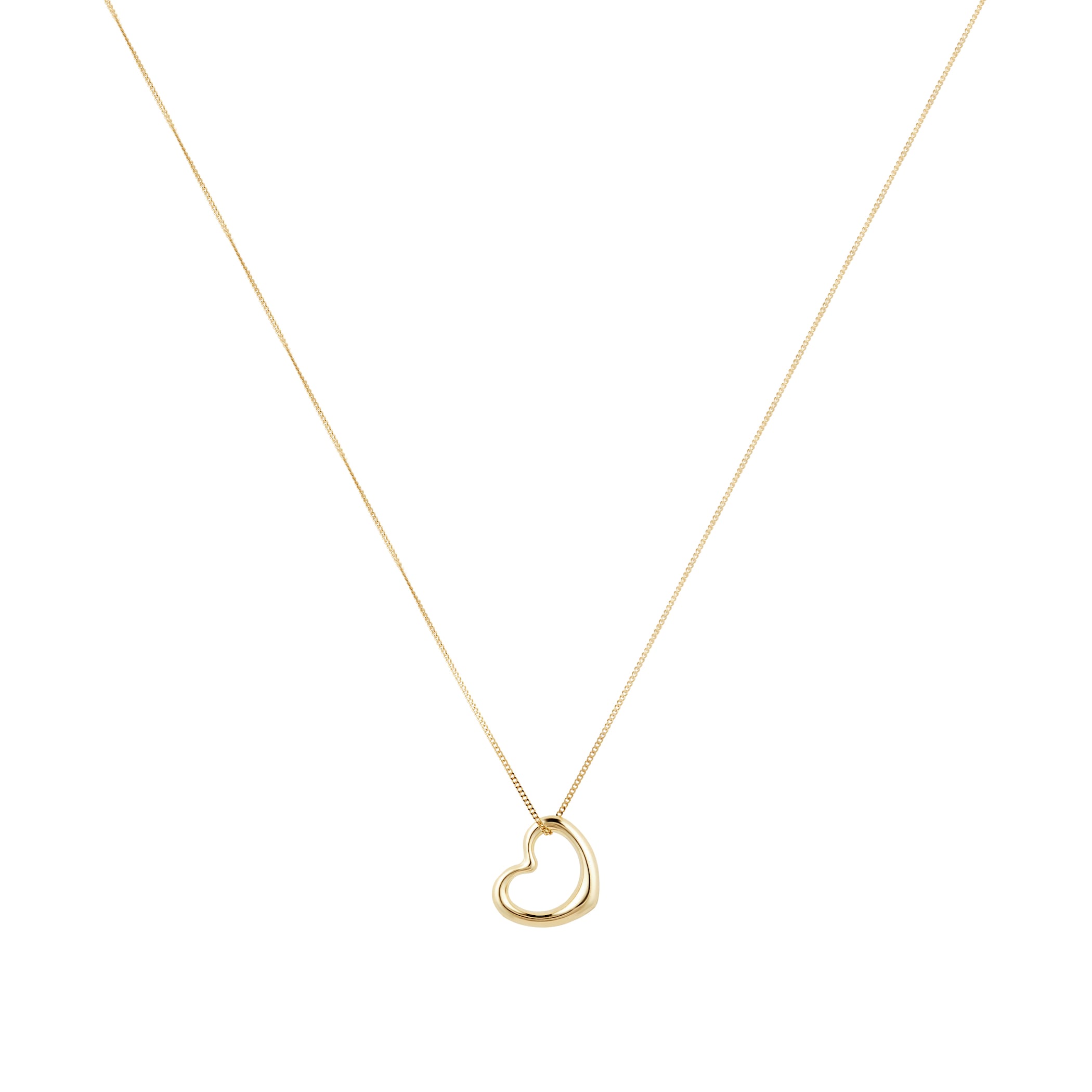 Goldsmiths 9ct Yellow Gold Plain Hollow Heart Pendant Goldsmiths 9ct Yellow Gold Plain Hollow Heart Pendant