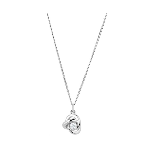 Goldsmiths 9ct Gold Cubic Zirconia Knot Pendant