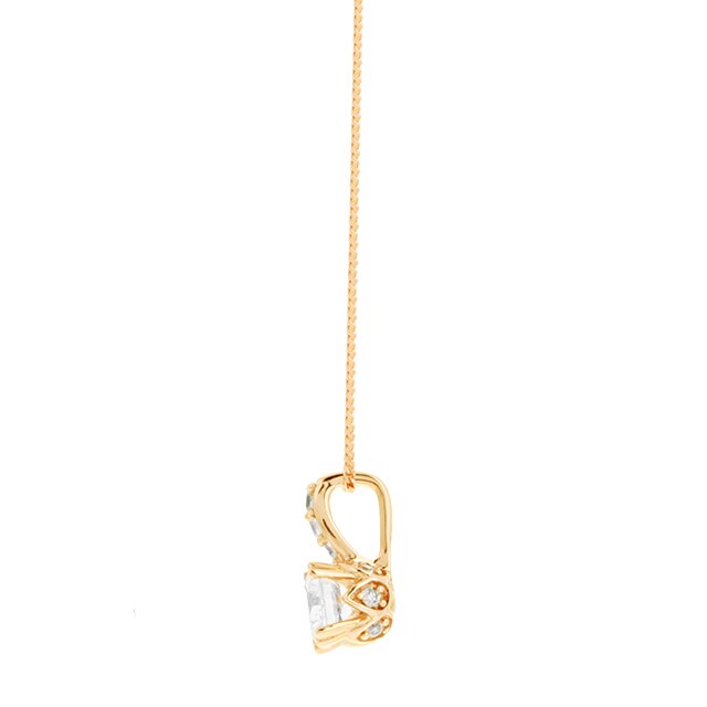 Goldsmiths 9ct Yellow Gold Cubic Zirconia Pendant