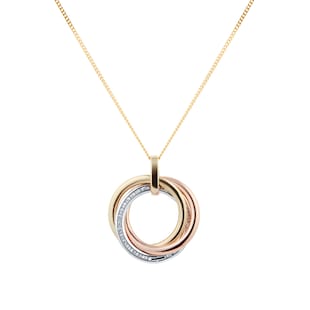 Goldsmiths 9ct Three Colour Gold Three Circle Pendant