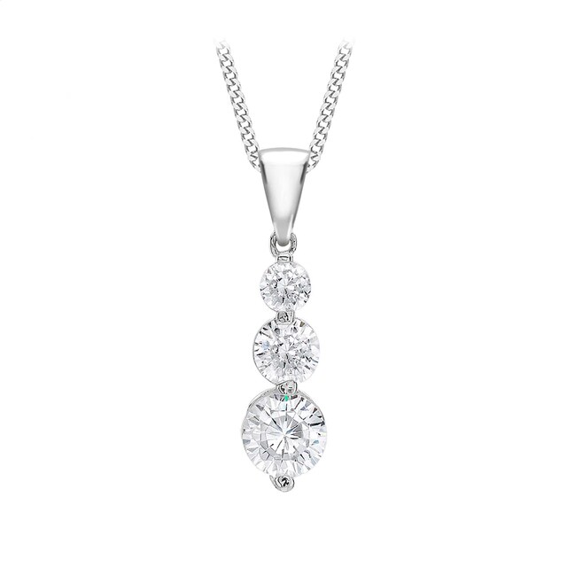 Goldsmiths 9ct White Gold Cubic Zirconia Pendant
