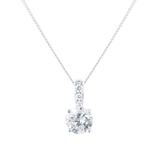 Goldsmiths 9ct White Gold Round Brilliant 5mm Cubic Zirconia Pendant